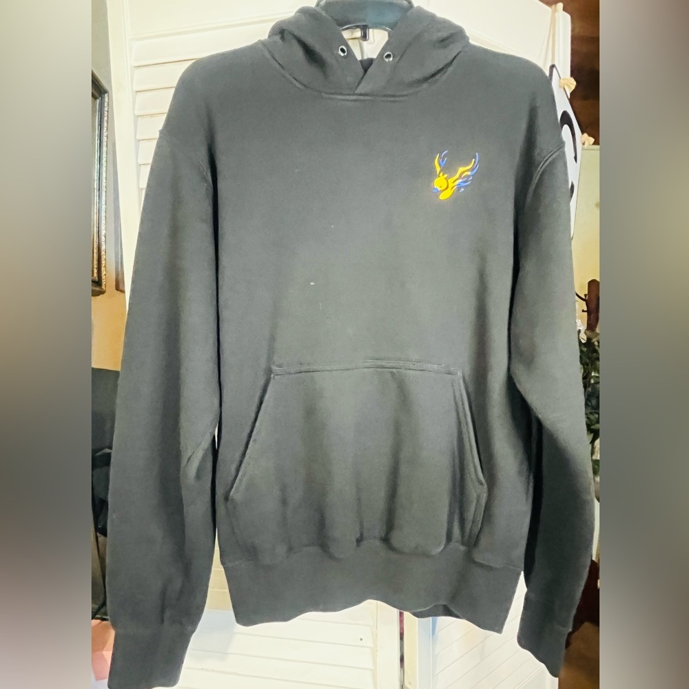 FIVE HILLS Black Quackity Hoodie with Embroidered Logo unisex